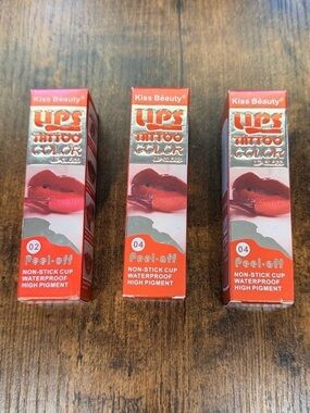 Peel-Off Lip Tattoo Color - Red (Shade 02 & 04)